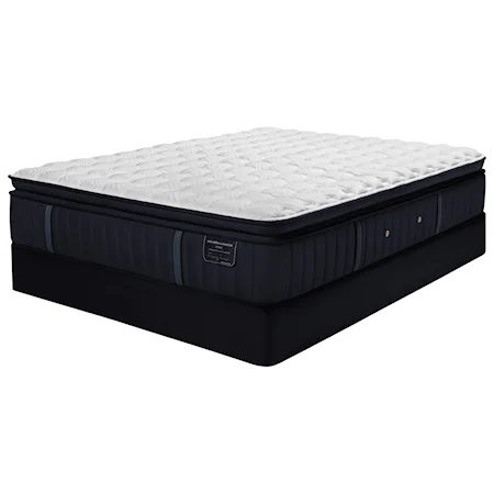 King 14 1/2" Luxury Firm Euro Pillow Top Premium Mattress and 5" SXLP Low Profile Foundation